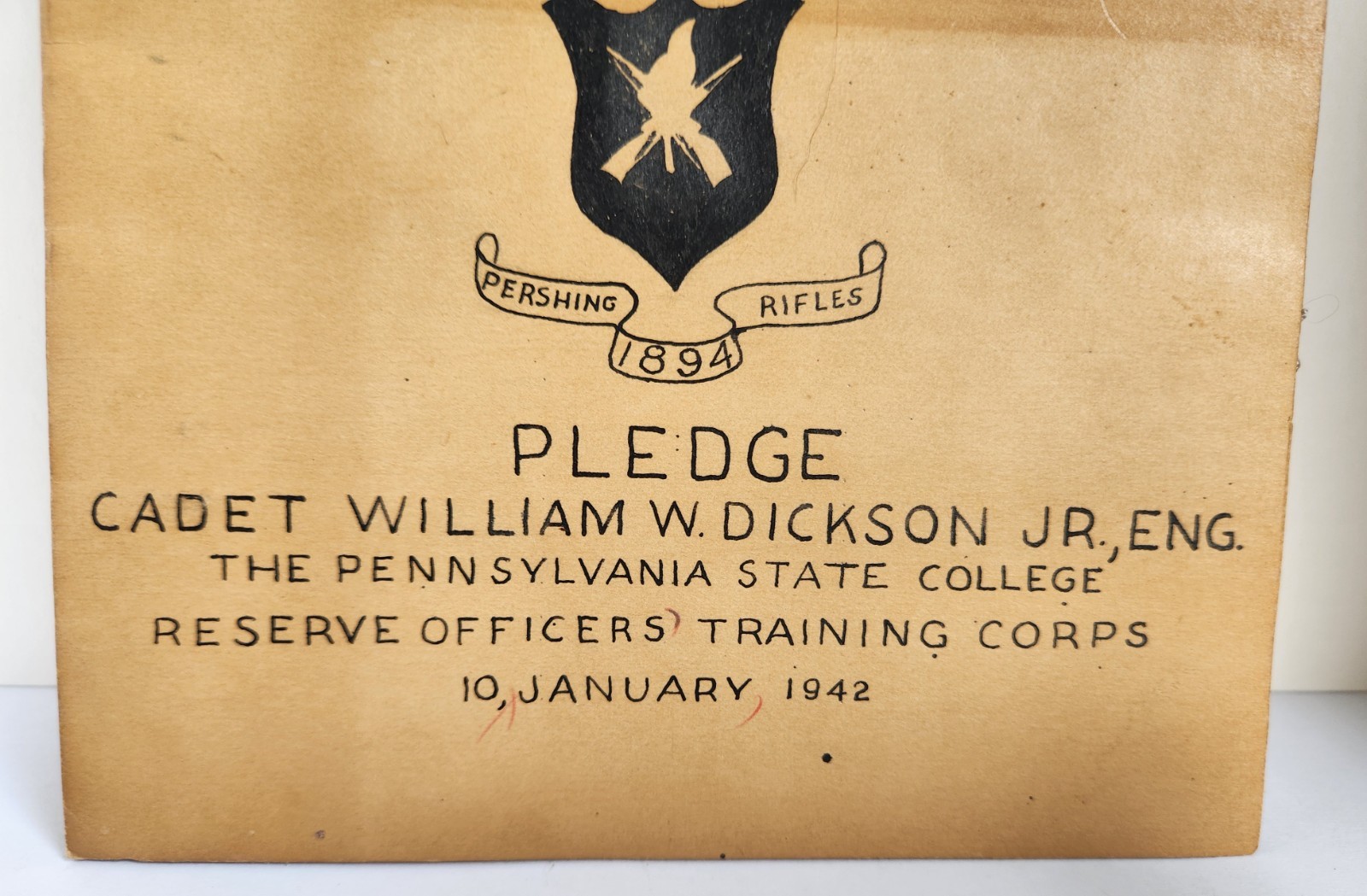 WWII 1942 US Military Cadets National Society PERSHING RIFLES 5TH Regiment PA