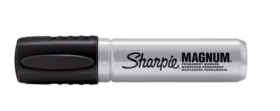Sharpie Magnum Permanent Markers, Chisel Tip, Black, (Pack of 2)