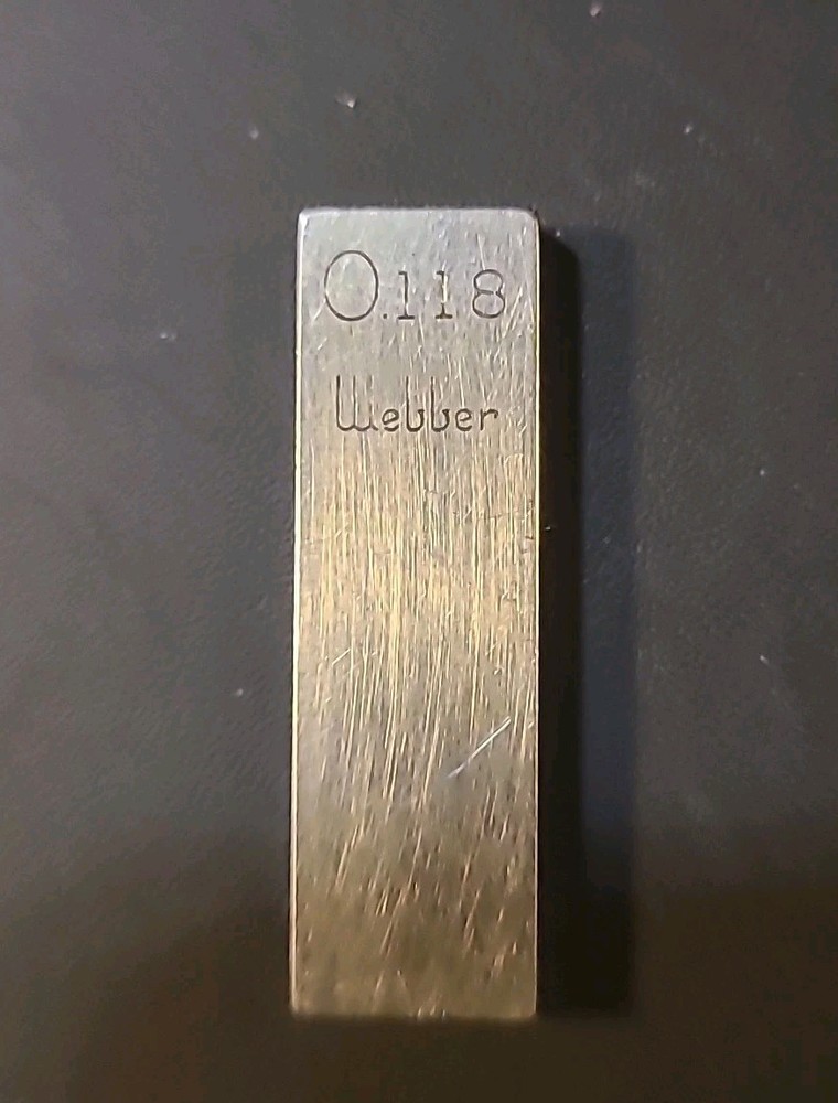 0.118 Webber Starrett Rectangular Steel Gage Gauge Block.