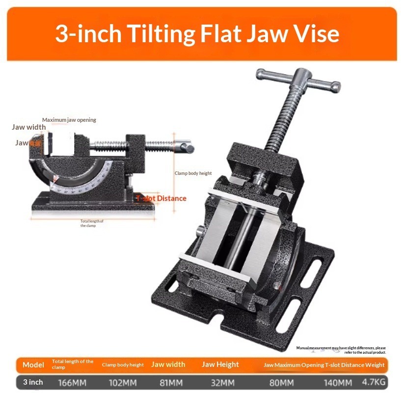 Tilting Bench Vise High-Precision Bench Vise Universal Parallel Jaw Vise