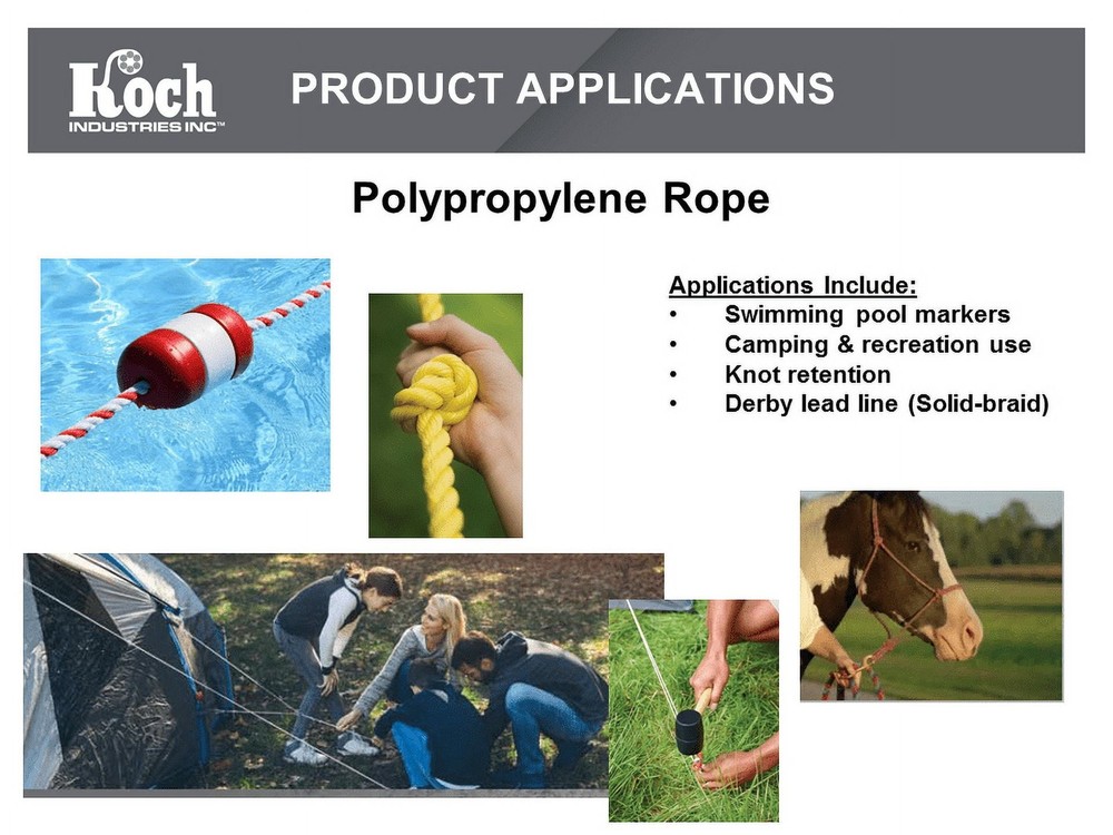 Polypropylene Solid Braid Rope, Blue and White, 3/8" x 50', 1 Each