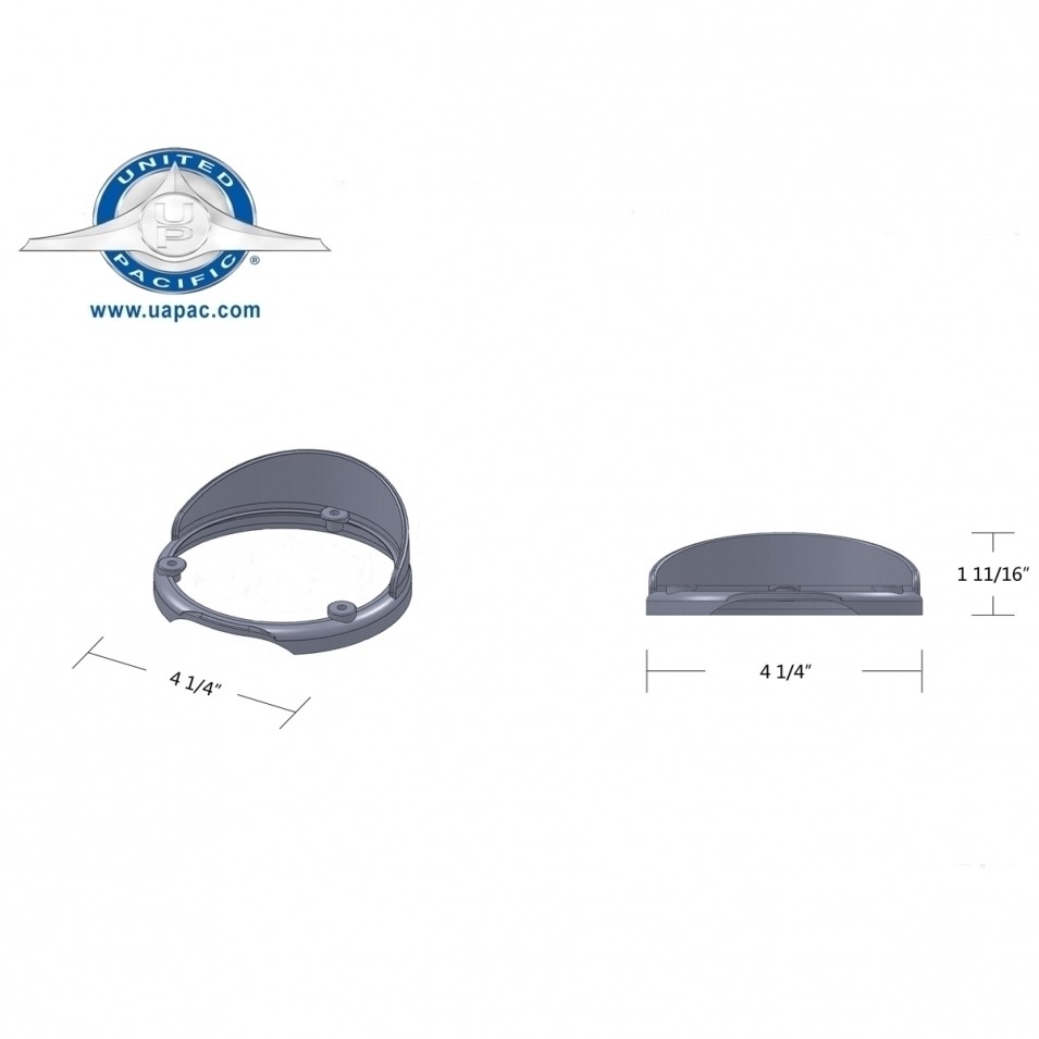 LED Round Double Face Light Bezel w/ Visor - Fits UP 38113 Series