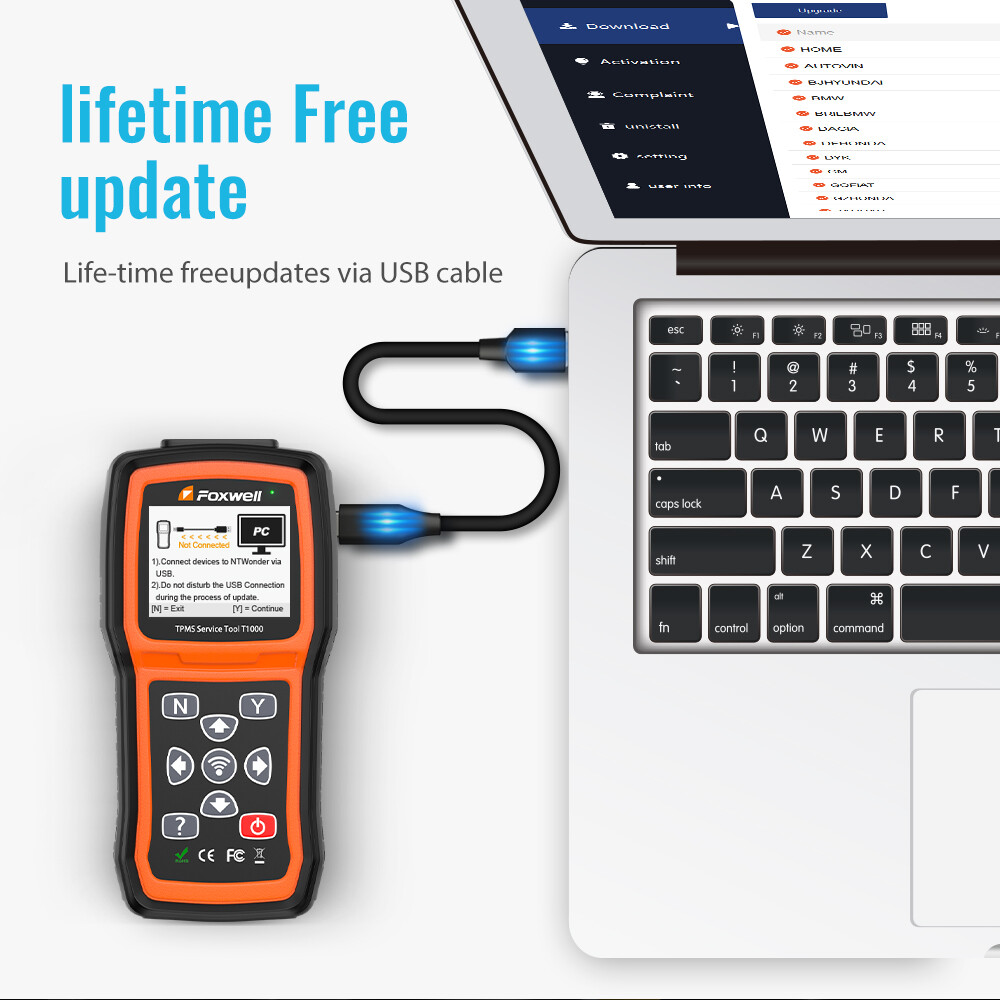 OBD2 TPMS Auto Tire Pressure Sensor Programming Activation Diagnostic Scanner