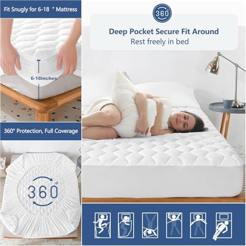 Size Mattress Protector Waterproof - Washable Mattress King Pattern-1-white