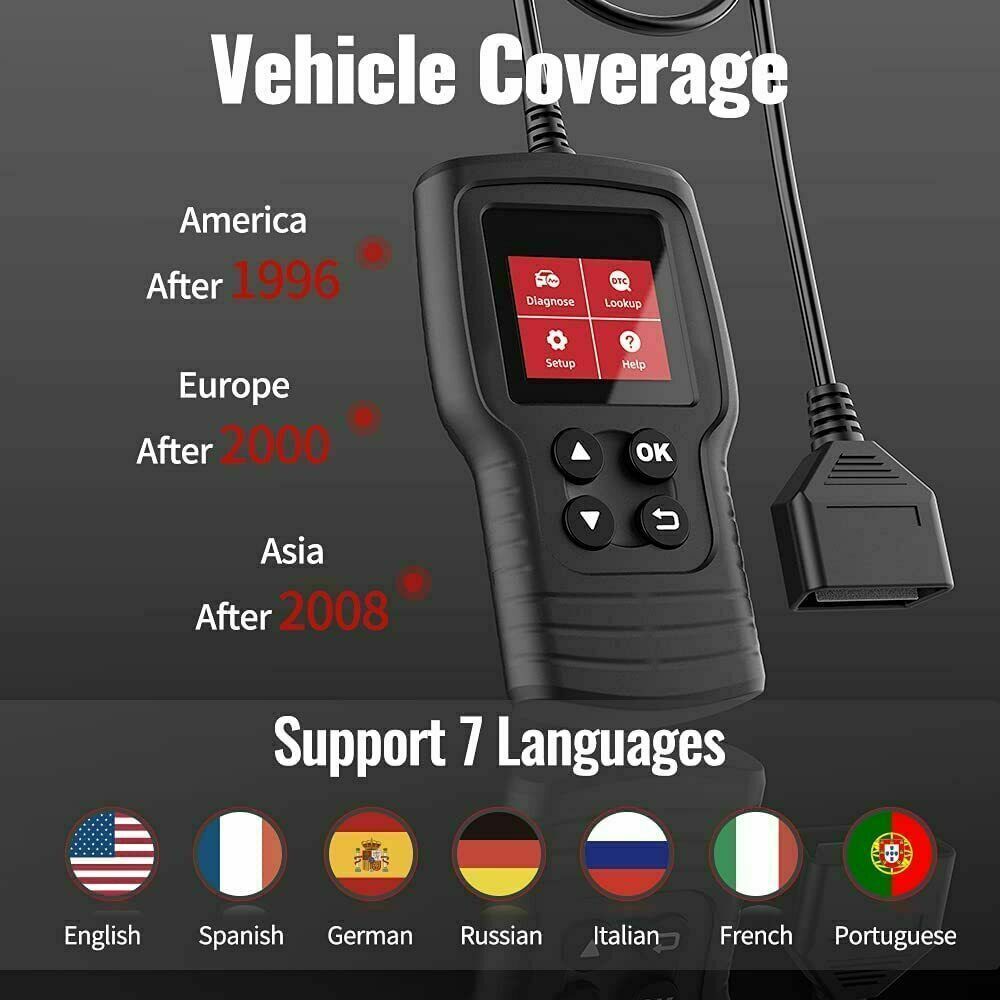 CR17 Code Reader Automotive OBD2 Scanner Car Check Engine Fault Diagnostic Tool
