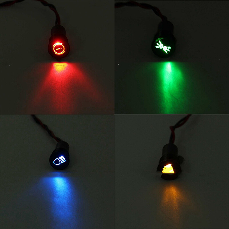 LED Dash Warning Pilot Light 8 10 12 14 16mm Plug Panel Indicator Lamp Car