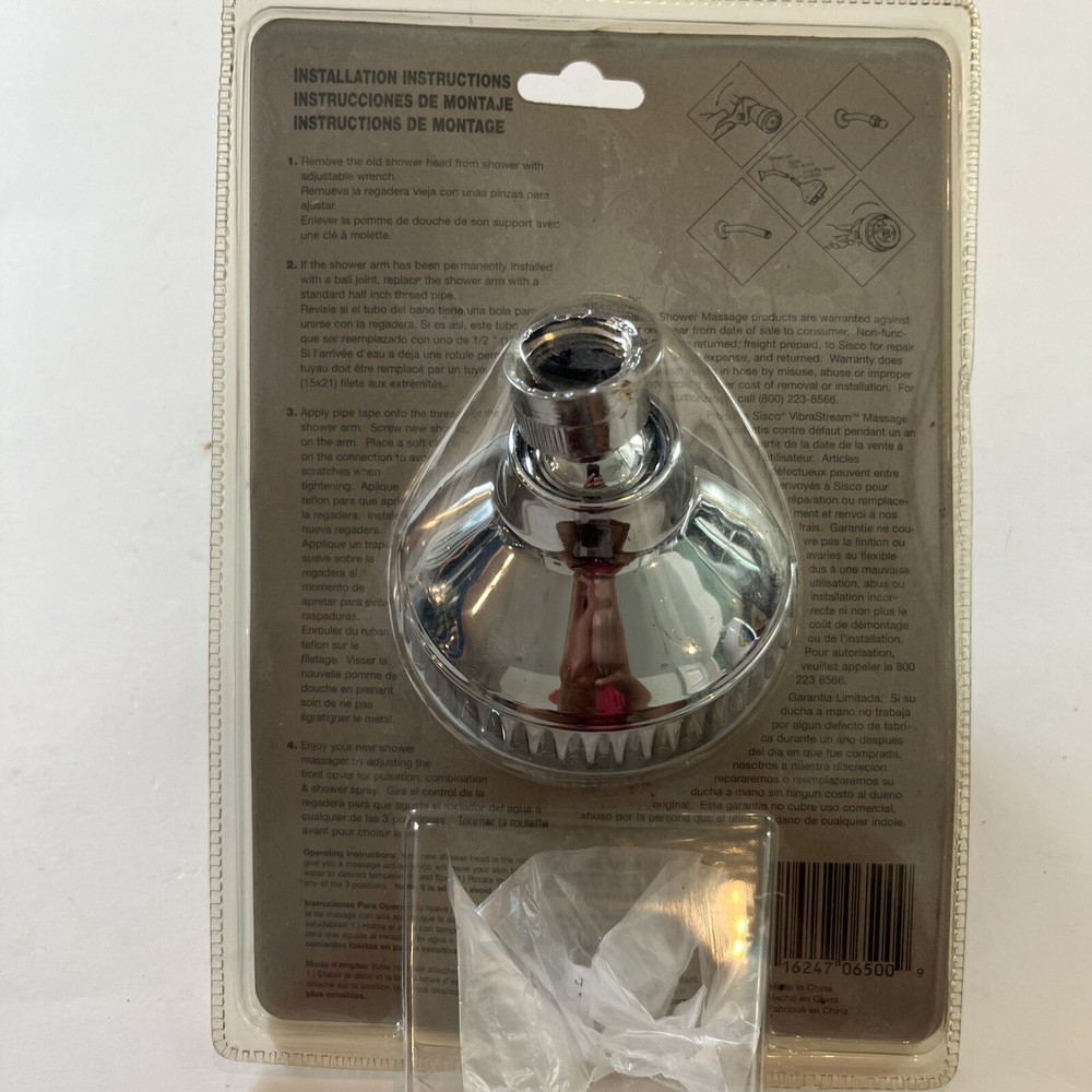 Sisco Vibrastream Massage Shower Head with 3 Spray Settings