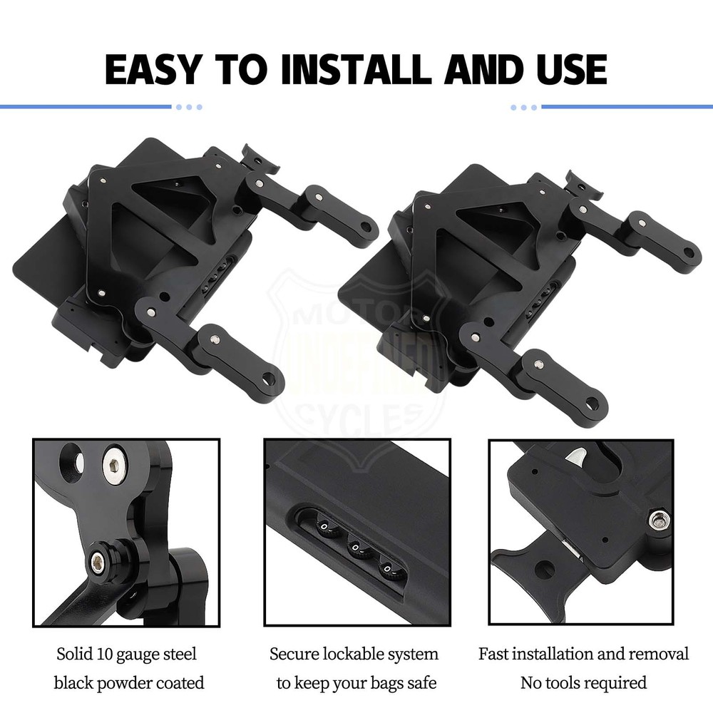 Motorcycle SaddleBag Brackets Quick Release Lockable Mounting System Universal