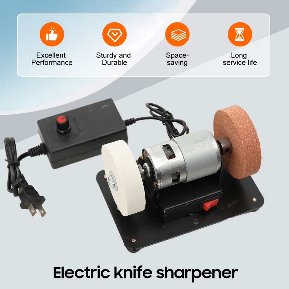 Electric Benchtop Grind Sander Adjustable Variable Speed Table Grinding Machine
