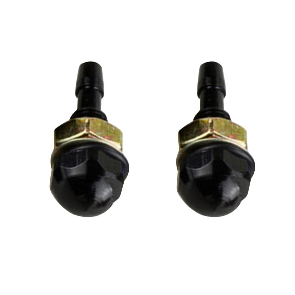 One Pair Replacement Front Windshield Washer Nozzles (Black)
