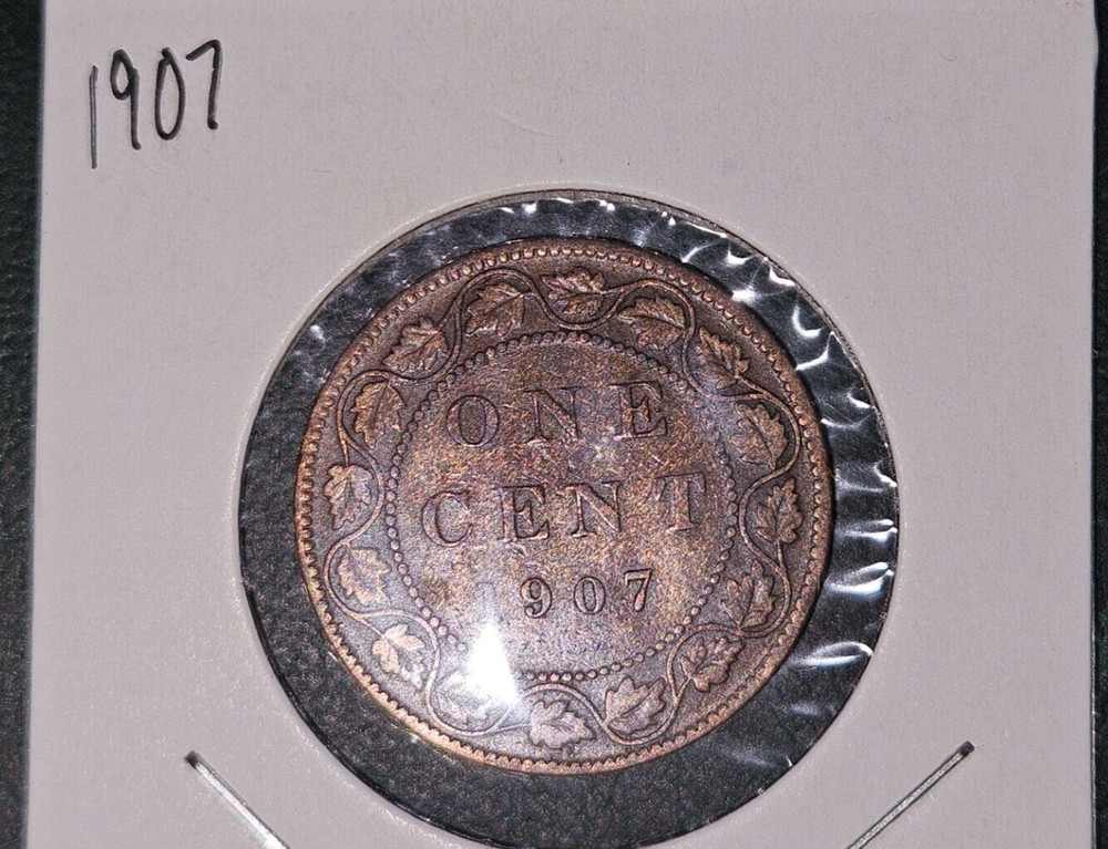 1907 Canada One Cent Queen Victoria Large Cent