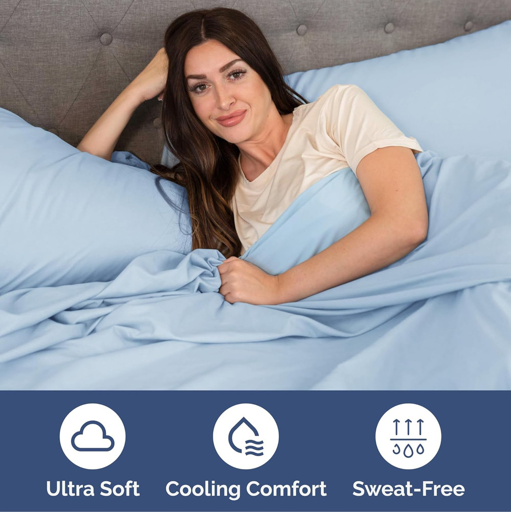 Extra Deep Split King Sheet Set - 7 Piece Breathable & Cooling Sheets - Hotel Lu