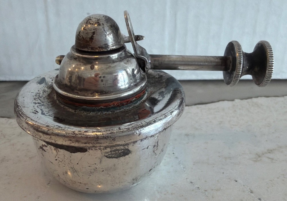 Vintage Small Silverplate Alcohol Burner 2.5” Diameter