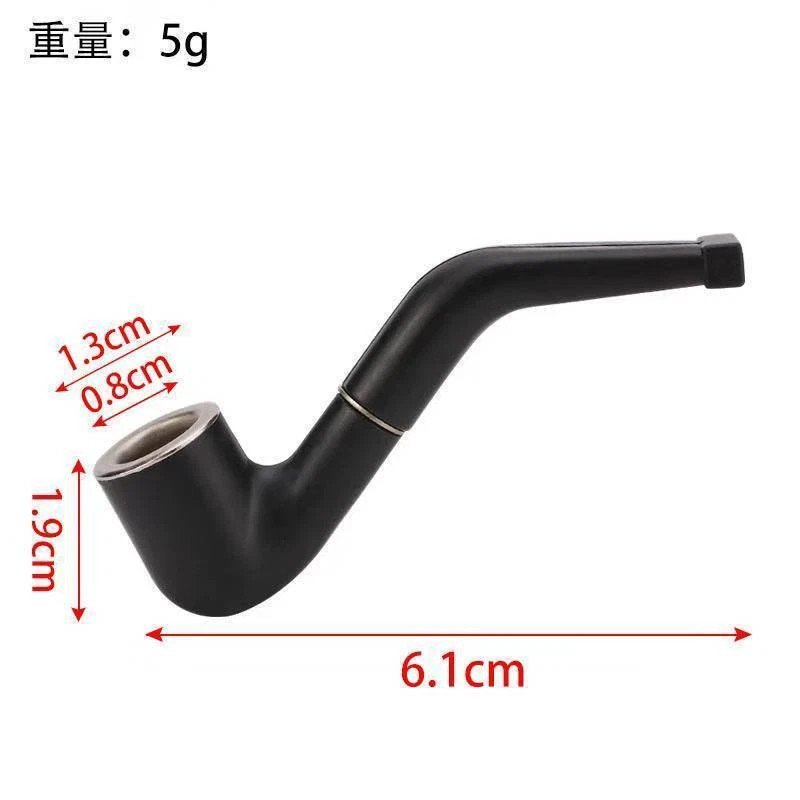 Dual-purpose Black Small Pipe Portable Plastic Filter Cigarette Set Pipe 1pc