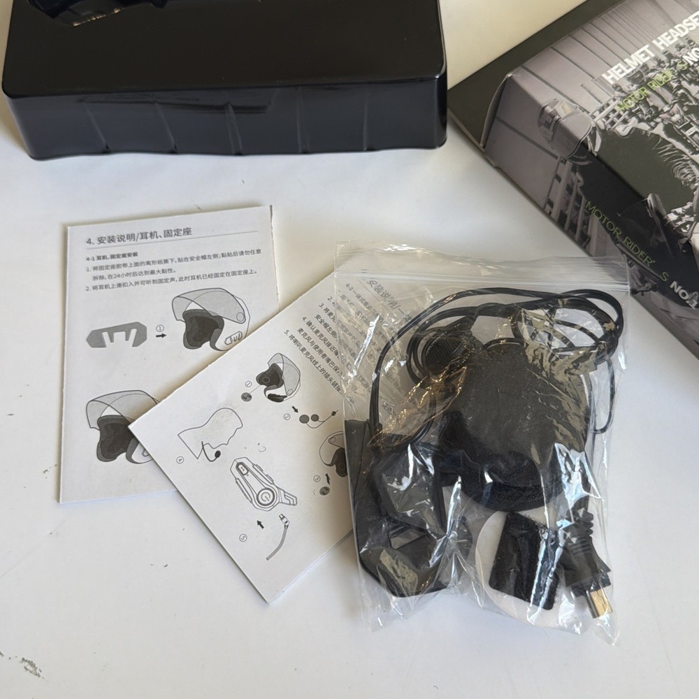Motorcycle Headset E1 Helmet Intercom Headset with CVC Noise Cancellation Stereo