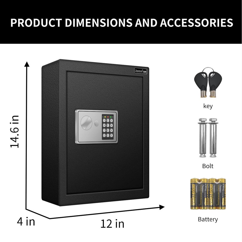 JUGREAT 80 Keys Cabinet with Sensor Light,Electronic Key Safe,Pin Code Keyless S