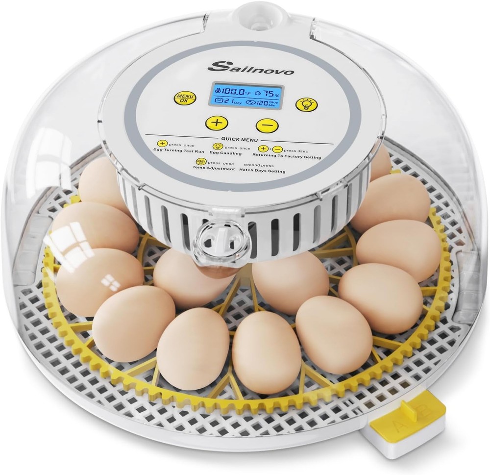 18 Egg Incubator for Hatching Eggs Chick Automatic Turning &Stop, Egg Candler