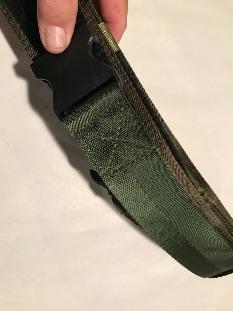 Green Nylon Tactical Belt with Under Pad 48"
