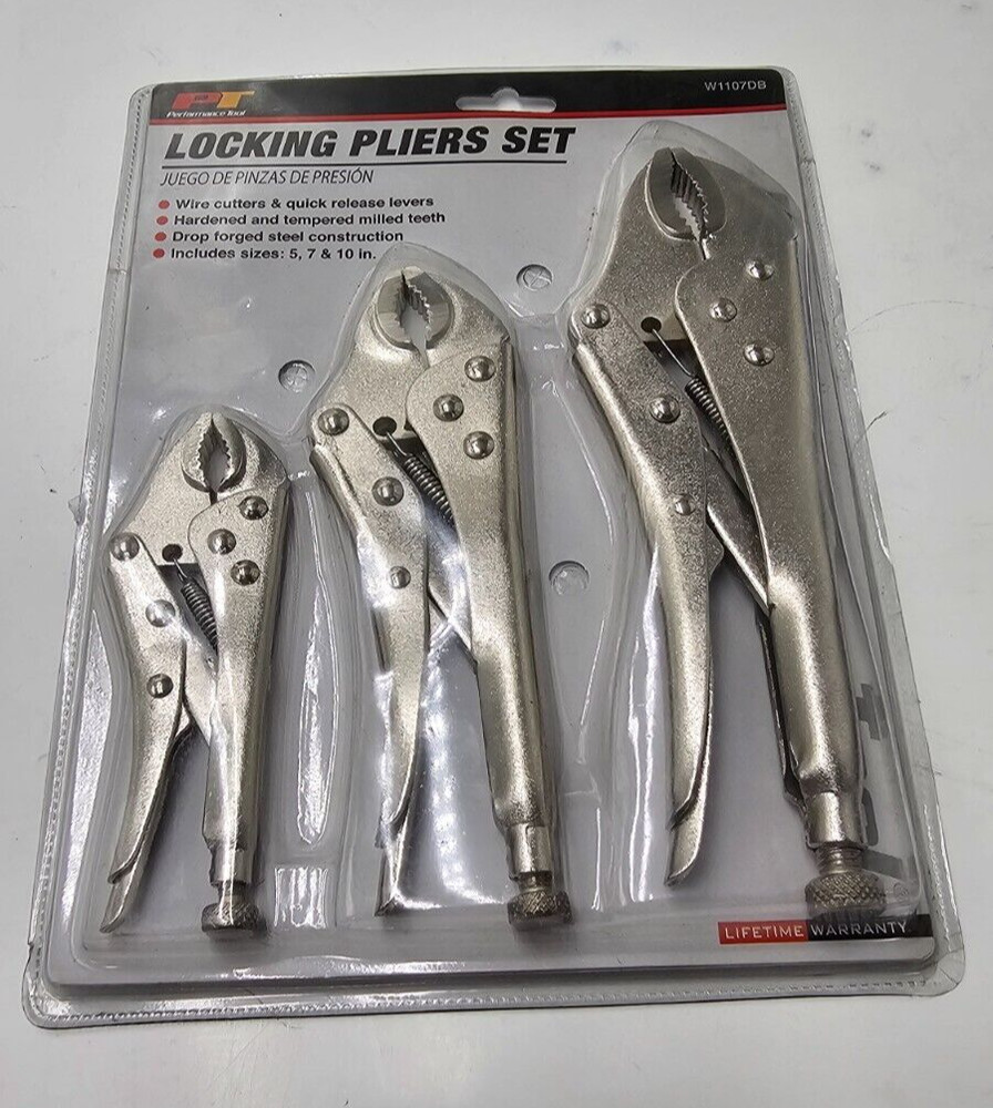 Performance Tool Locking Plier W1107DB Drop Forged Steel Construction