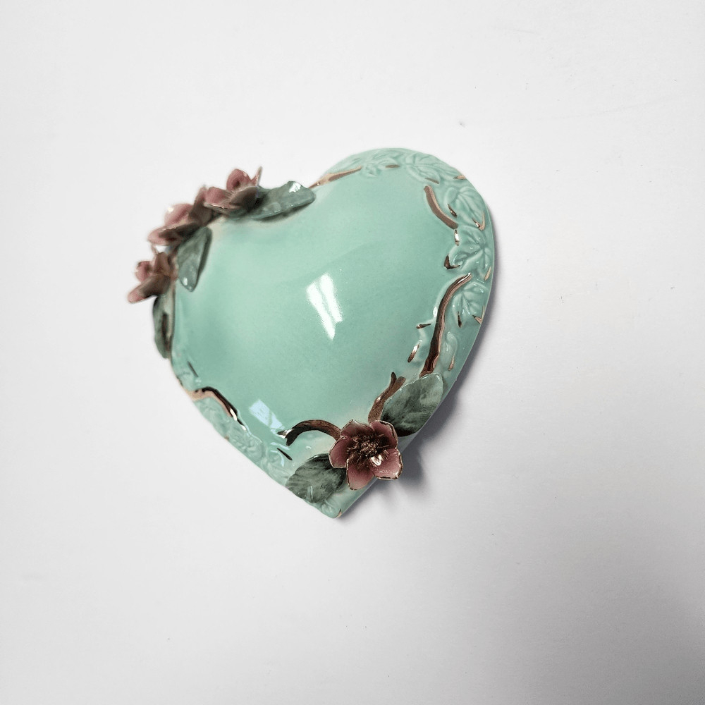 Heart Shaped Ceramic China with Flowers Table Decor