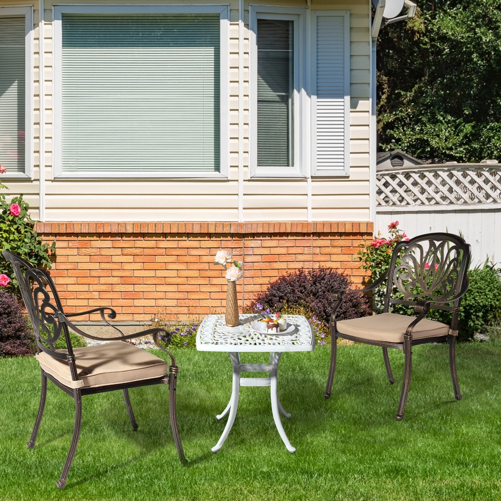 Outdoor Cast Aluminum Square Table, End Table or Side Table