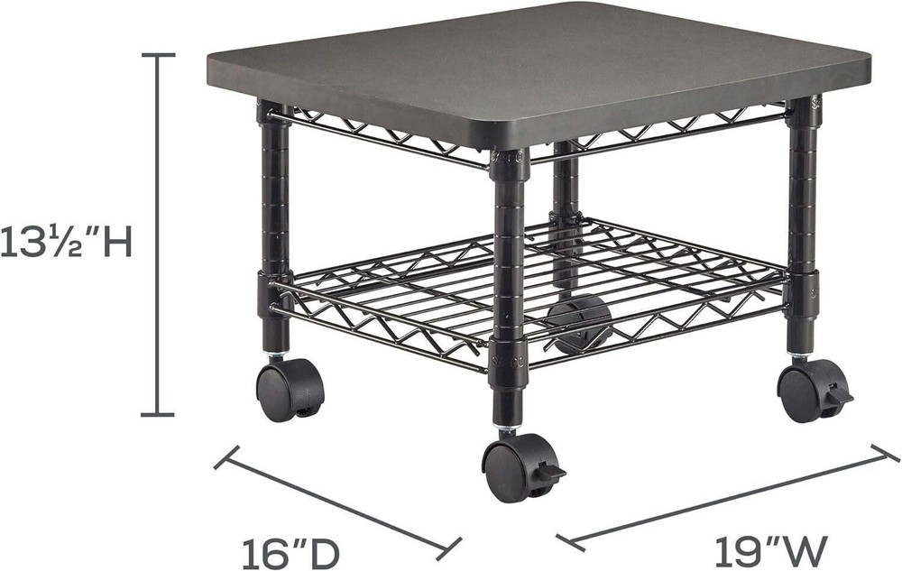 Under-Desk Utility Cart & Multi-Use Printer Stand Printer Table Mobile Rolling