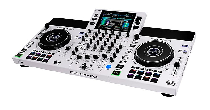 Denon DJ SC LIVE 4 WHITE - 4-Deck Standalone DJ Controller with 7” Touchscreen,