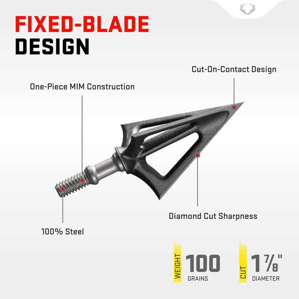 TenPoint EVO-X Montec Fixed Blade Broadhead 3-Pack 100-Grain Three-Blade Design