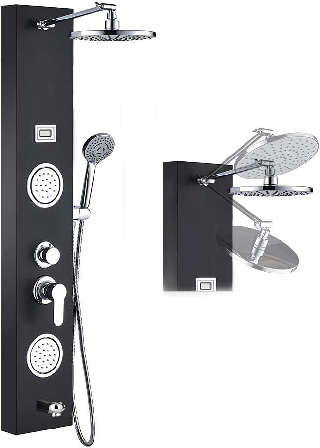 Rainfall Shower Panel Tower Faucet System Multi-Function Column Massage Body Jet