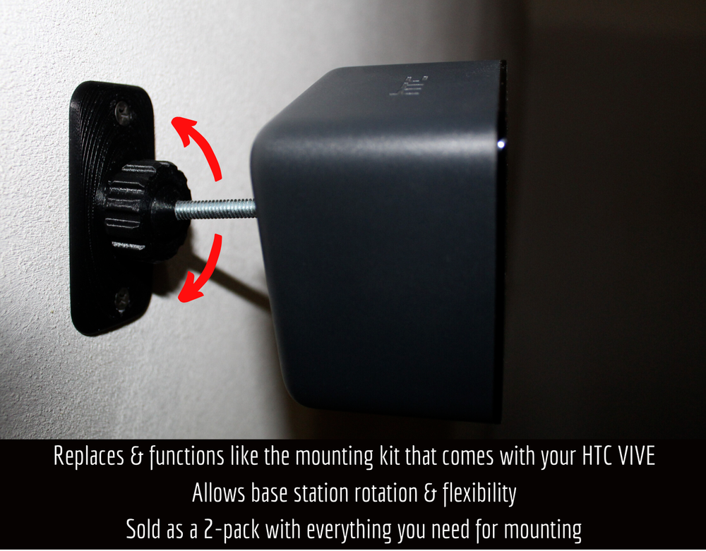 2-pack Wall Mount/Anchor Replacement for HTC VIVE Base Station,Bracket,3D Print