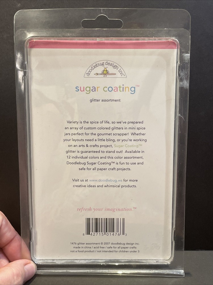 Doodlebug Design SUGR1476 Sugar Coating Glitter Assortment 5 Gram Bottles 12/Pkg
