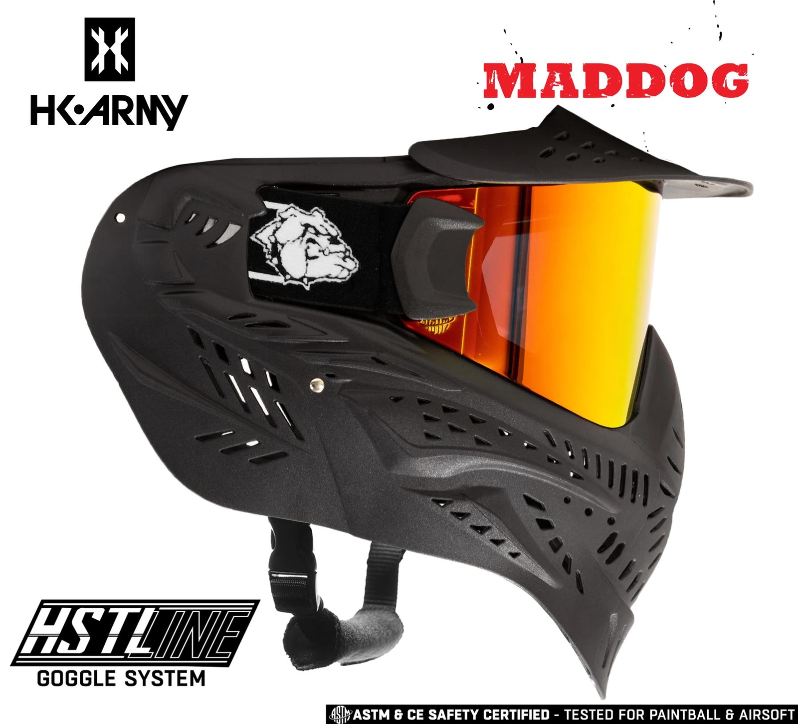 Maddog HK Army HSTL Paintball Mask Airsoft Goggle w/ Thermal Anti-Fog FIRE Lens
