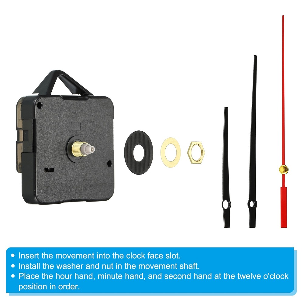 Clock Mechanism Replacement, 2Set Quartz Clock Mechanism DIY Wall Clock, 19078