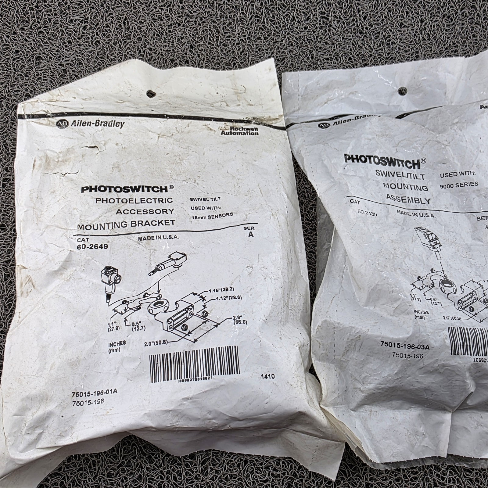 Allen-Bradley 60-2439 Photoswitch Swivel/Tilt Mounting Assembly Series A Qty: 2