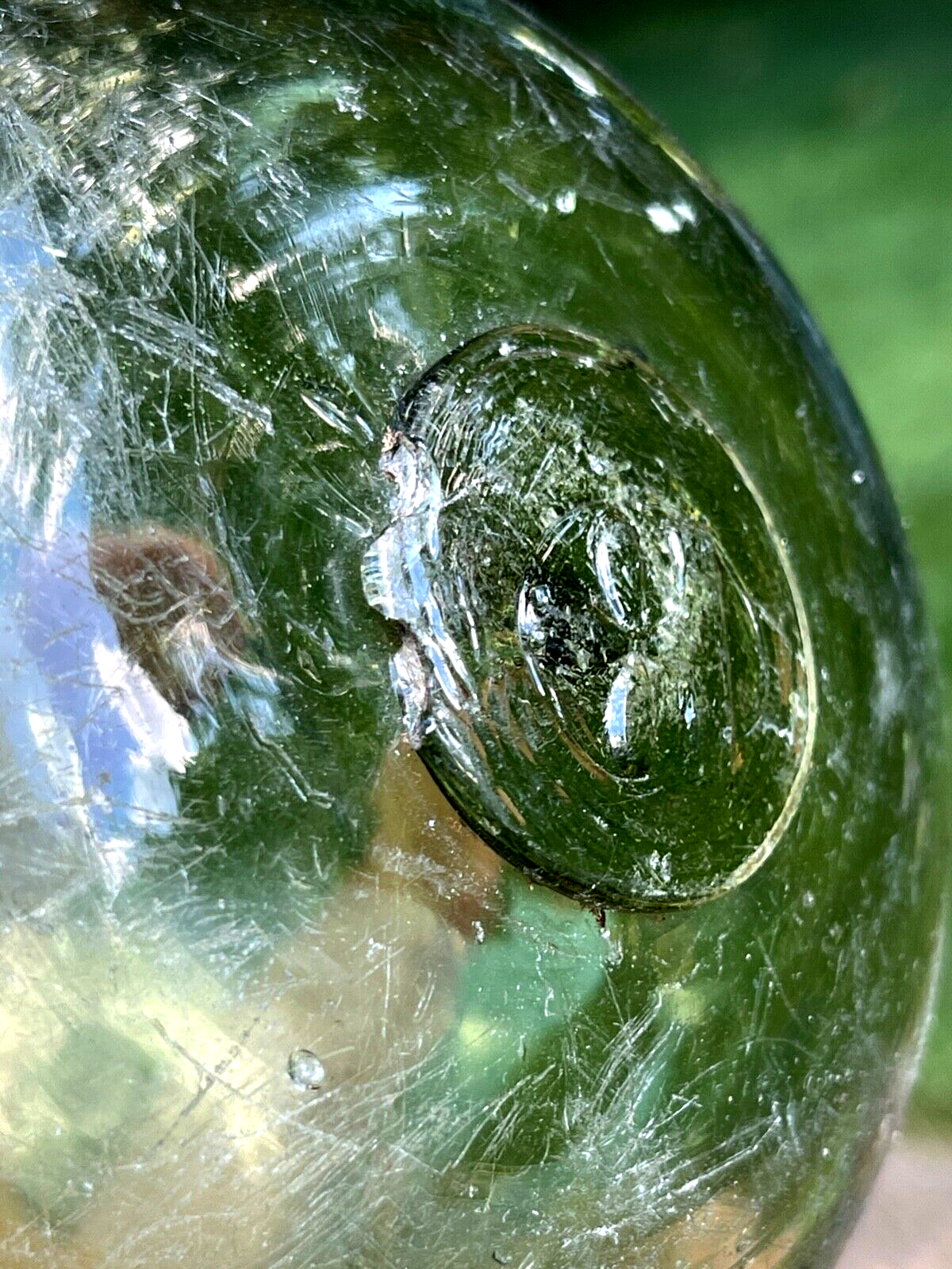 ANTIQUE EUROPEAN GERMAN HEYE CLOVER LEAF GLASS FISHING FLOAT MADE IN GERMANY