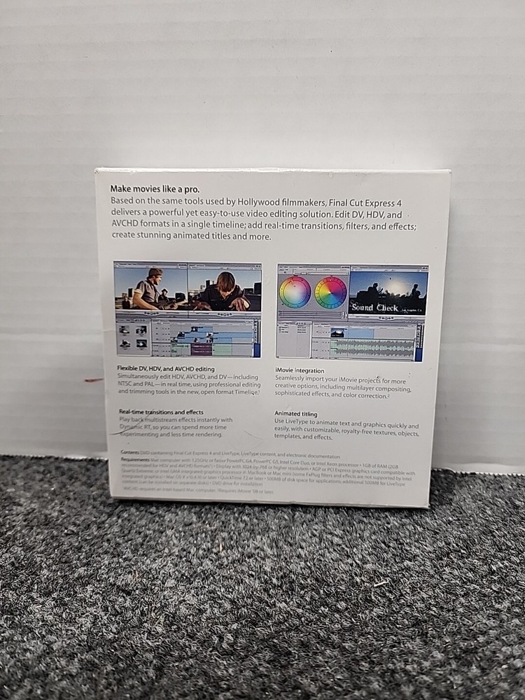 Apple Software Final Cut Express 4 - Retail Version New in Box