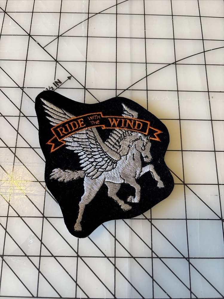 Harley Davidson “Ride With The Wind “Patch 4.5” Pegasus Orange Black