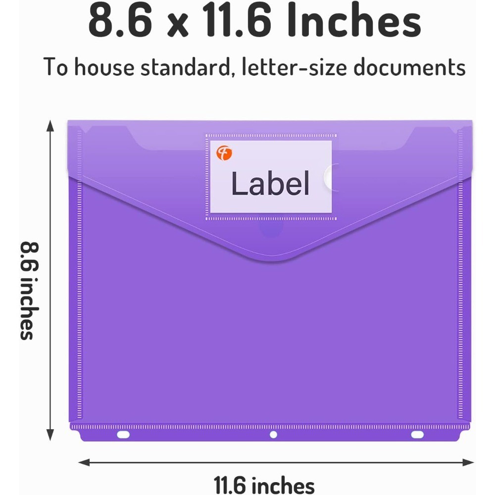 Heavy Duty Plastic Binder Pocket Folders 10 Pack Side Load Pockets Secure