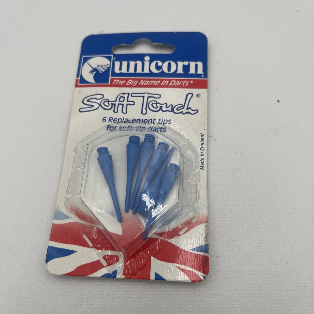 NEW Unicorn Soft Touch 6pc Replacement Tips For Soft Tip Darts Blue