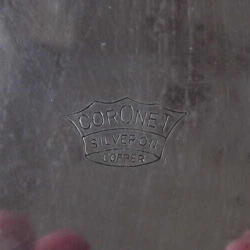 Coronet Silver on Copper 16-1/2" Reticulated Round Footed Silverplate Tray