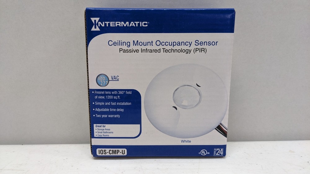 Intermatic IOS-CMP-U Line Voltage Ceiling Mount PIR Occupancy Sensor White