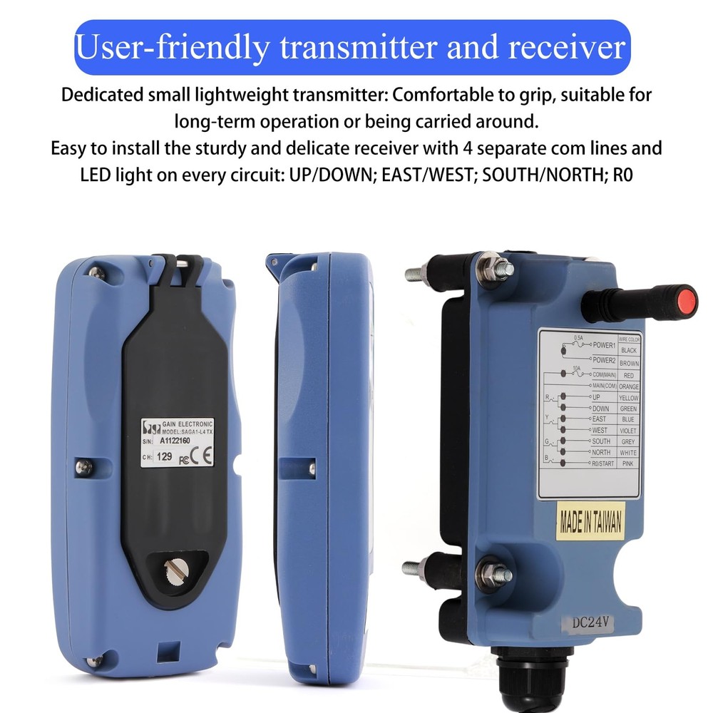 Wireless Crane Remote Control 6 Channel 110V Receiver 2 Transmitters