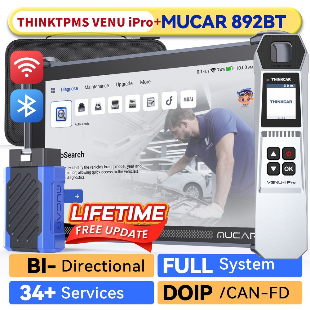 🔥2026 MUCAR 892BT Diagnostic OBD2 Scanner All System TPMS Scan Tool Action Test
