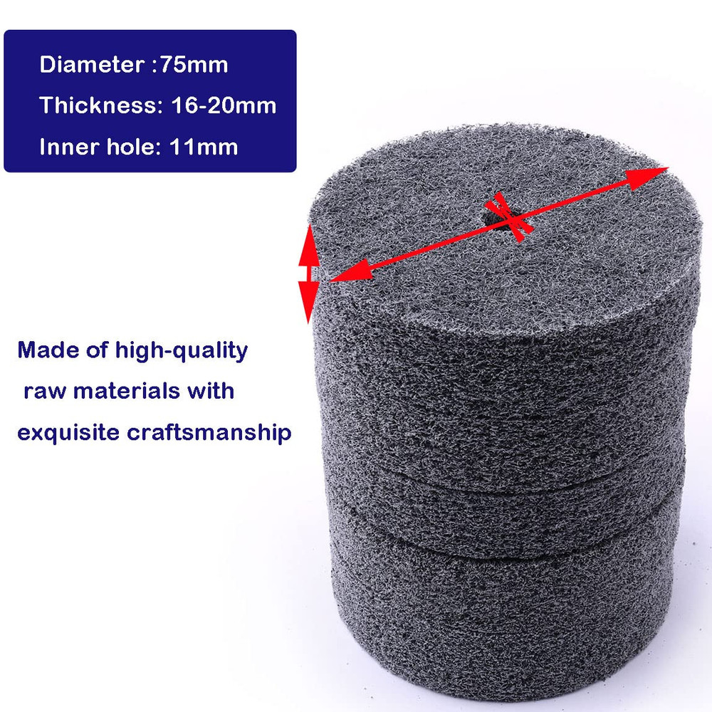 5Pcs 3 Inch Fiber Buffing Wheel, Deburring Wheels Quick Changed Replacement Buff