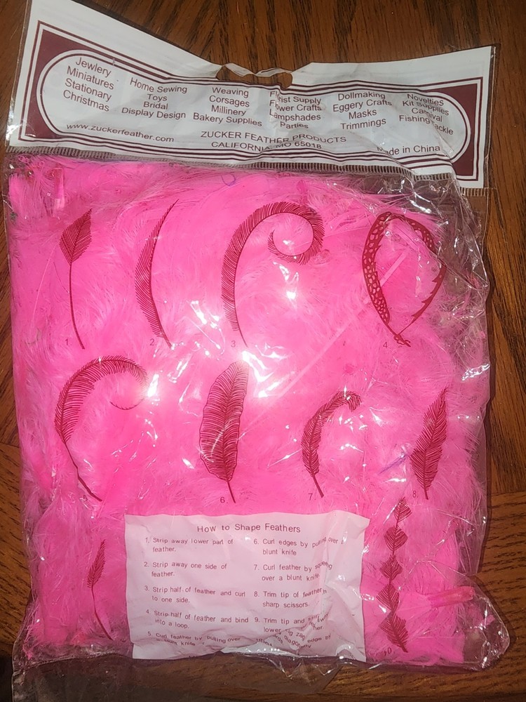 Zucker Feathers Brand Feathers. Pink
