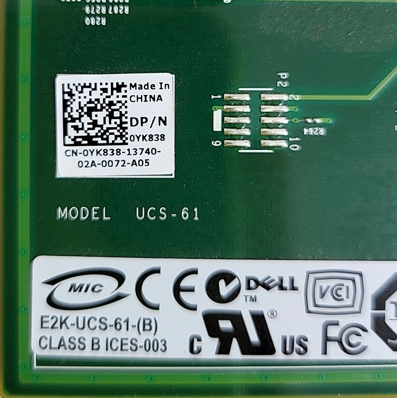DELL UCS-61 0YK838 Raid Controller Card