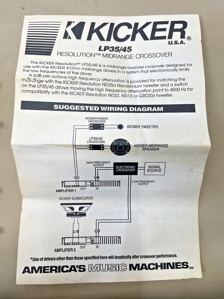 Old School Kicker LP35/45 Midrange Passive Lowpass Crossover, Pair, NOS #330