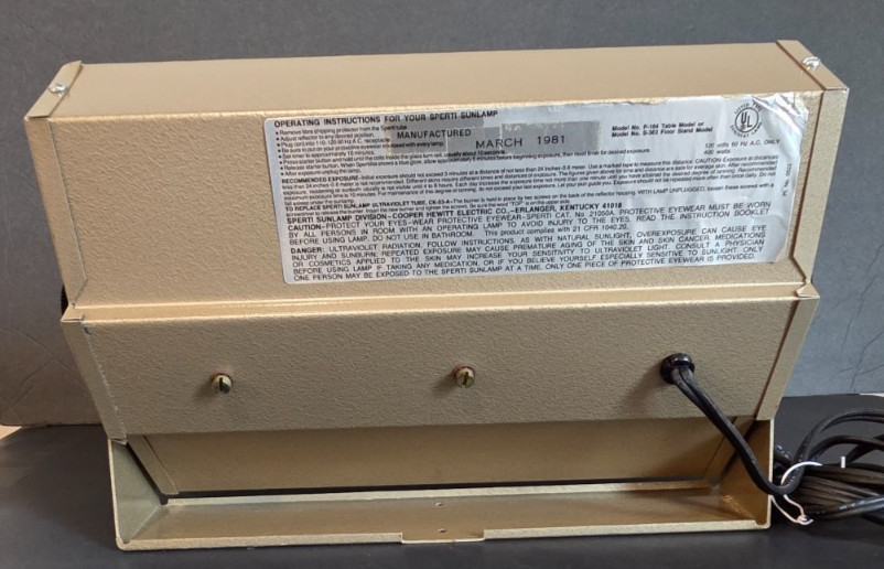 Vintage Sperti Sun Heat Lamp Table Model P-164 - Works!