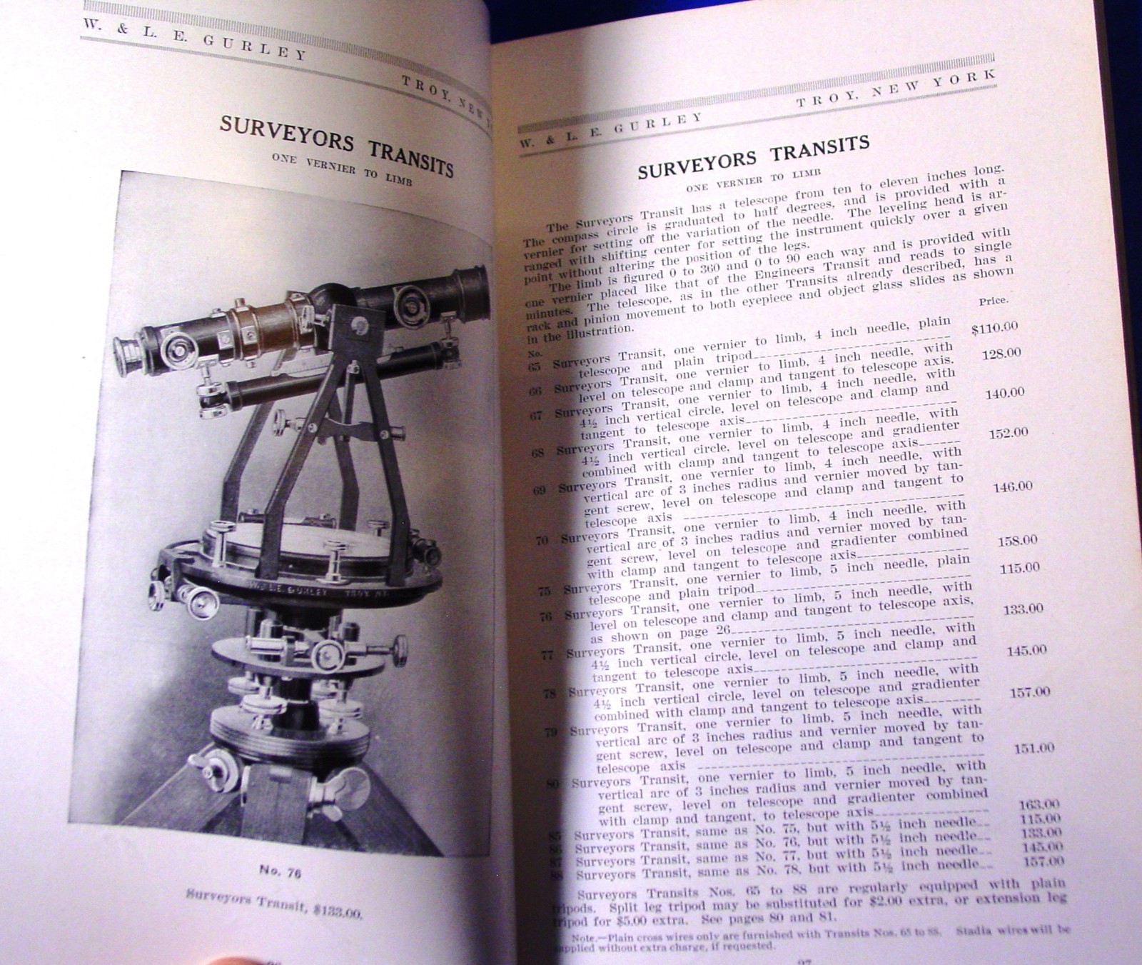 1913 Gurley Engineering Surveying & Drafting Insts. Catalog