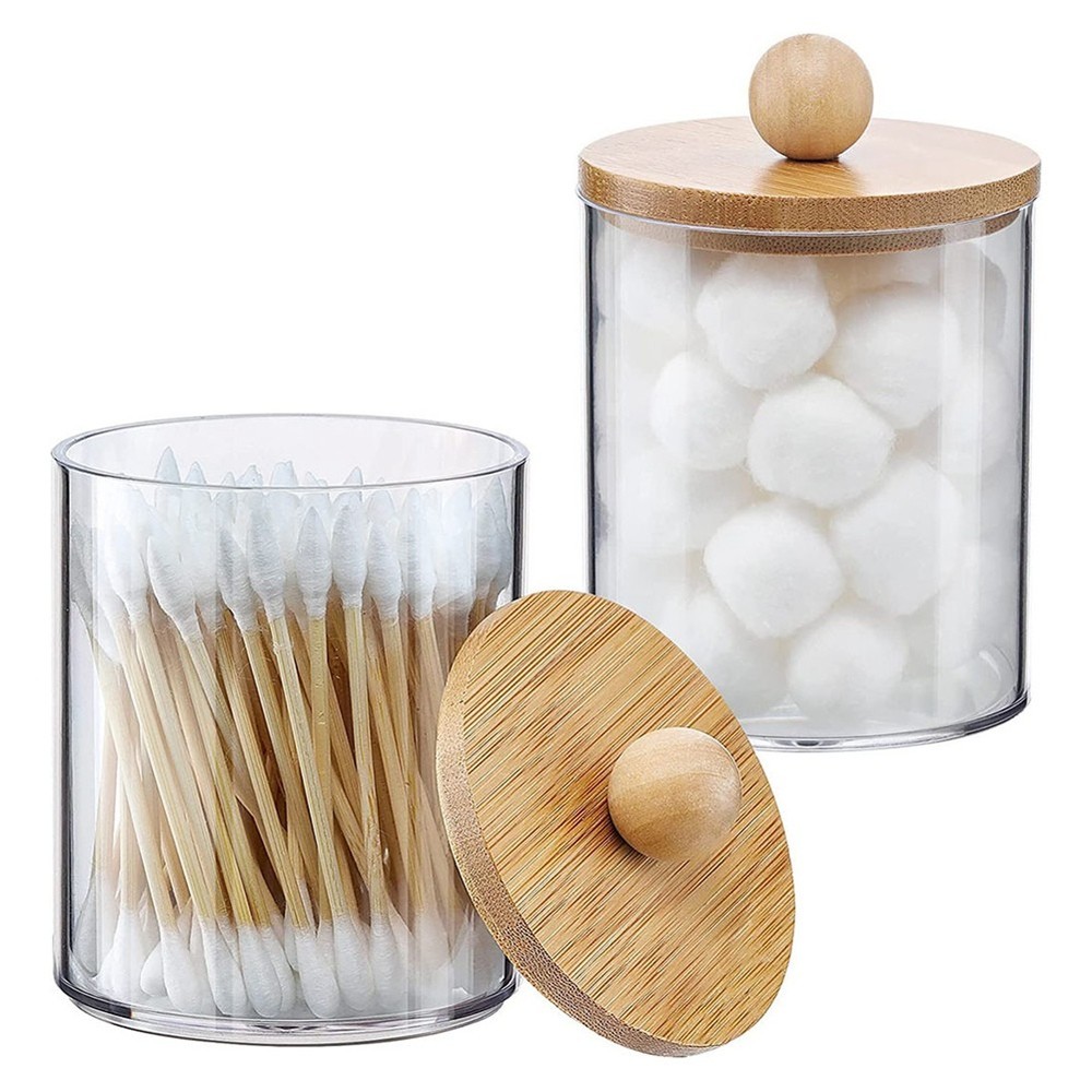 Qtip Holder, Bathroom Organizer Accessories Storage Containers Clear9926